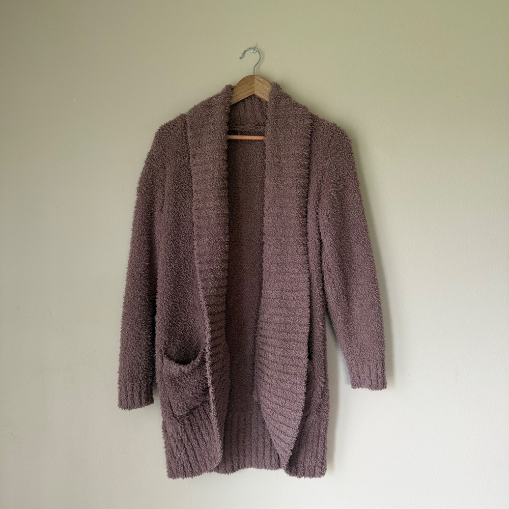 Fuzzy Knit Open-Front Cardigan